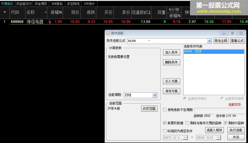 ba398 选股指标 转载和谐完全加密通达信指标！
