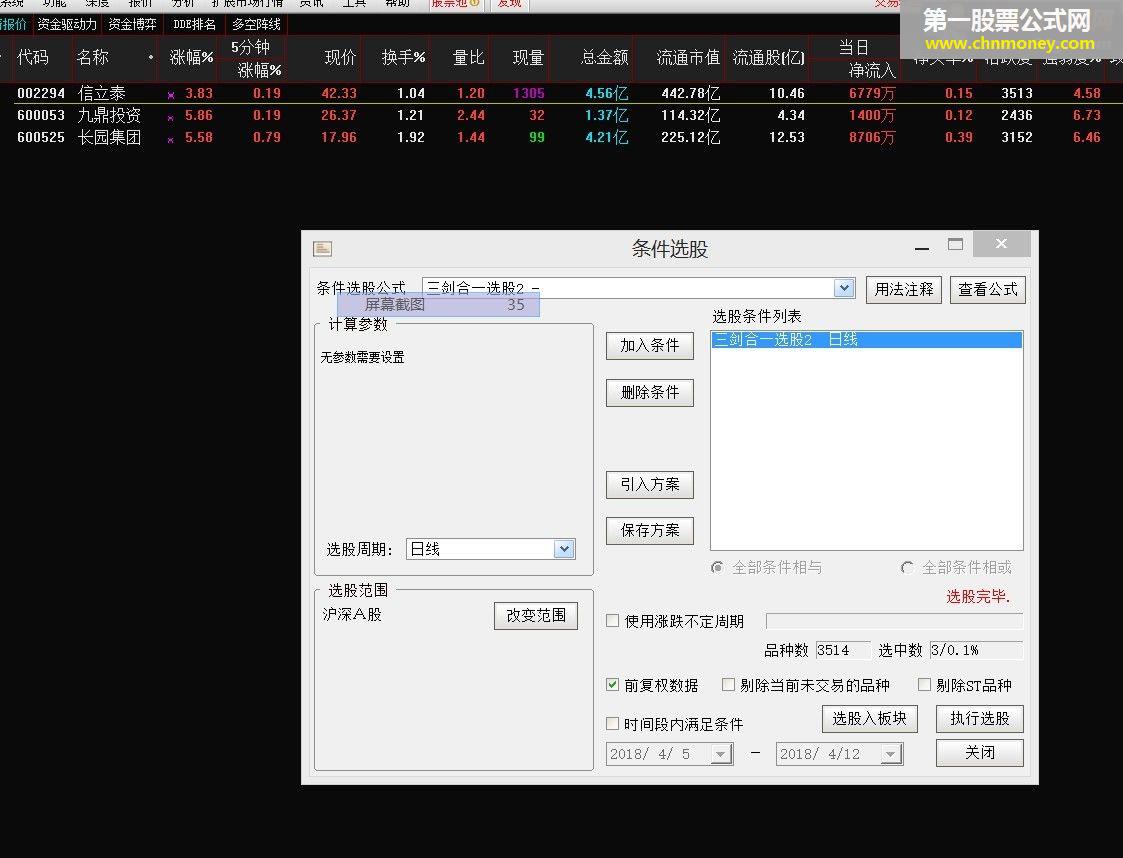 三剑合一选股 转载和谐完全加密通达信指标！