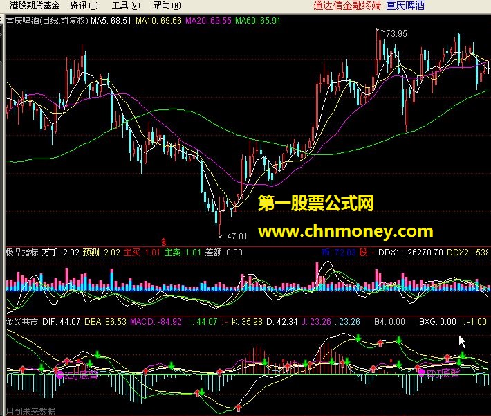 金叉共震(通达信副图 源码)