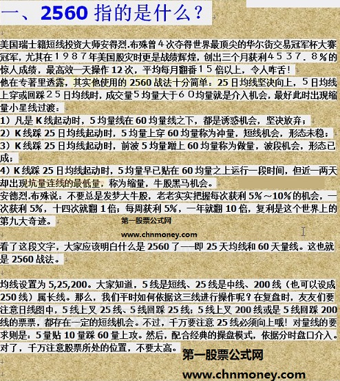 《2560战法》实战说明_资金轻松翻倍选股技巧_公式和使用说明