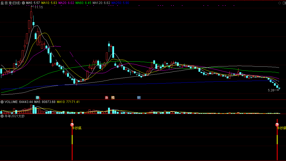 牛年2021大抄底指标（副图 通达信 截图）双色彩柱一出现，大底到来大抄底