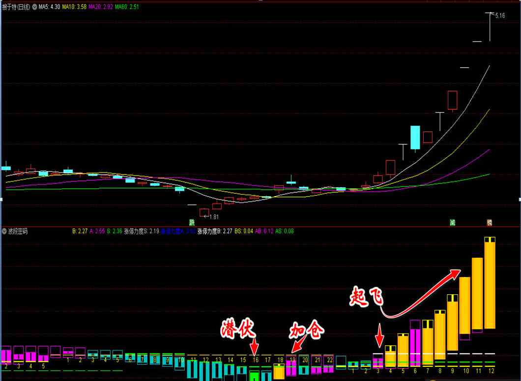 【波段密码】 展示牛股成长全过程指标（选股 副图 通达信 贴图）参透资金密集动力，选走势趋强拉升股