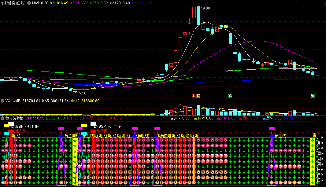 【精品网红指标】黄金坑共振副图指标，抓坑底飙涨股，助你股海中擒牛！