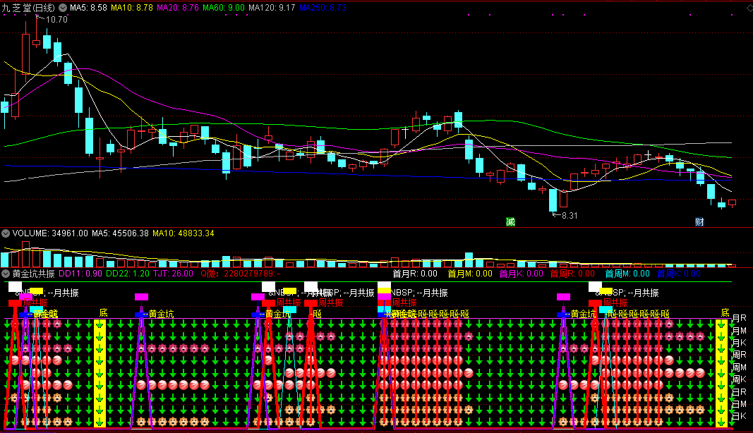【精品网红指标】黄金坑共振副图指标，抓坑底飙涨股，助你股海中擒牛！