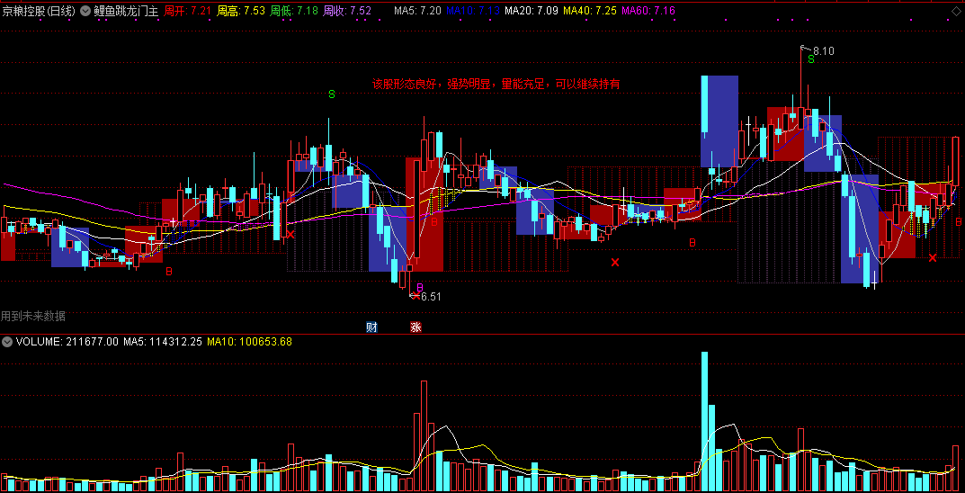 通达信鲤鱼跳龙门主图指标，魔鬼操盘系统，解盘不错！