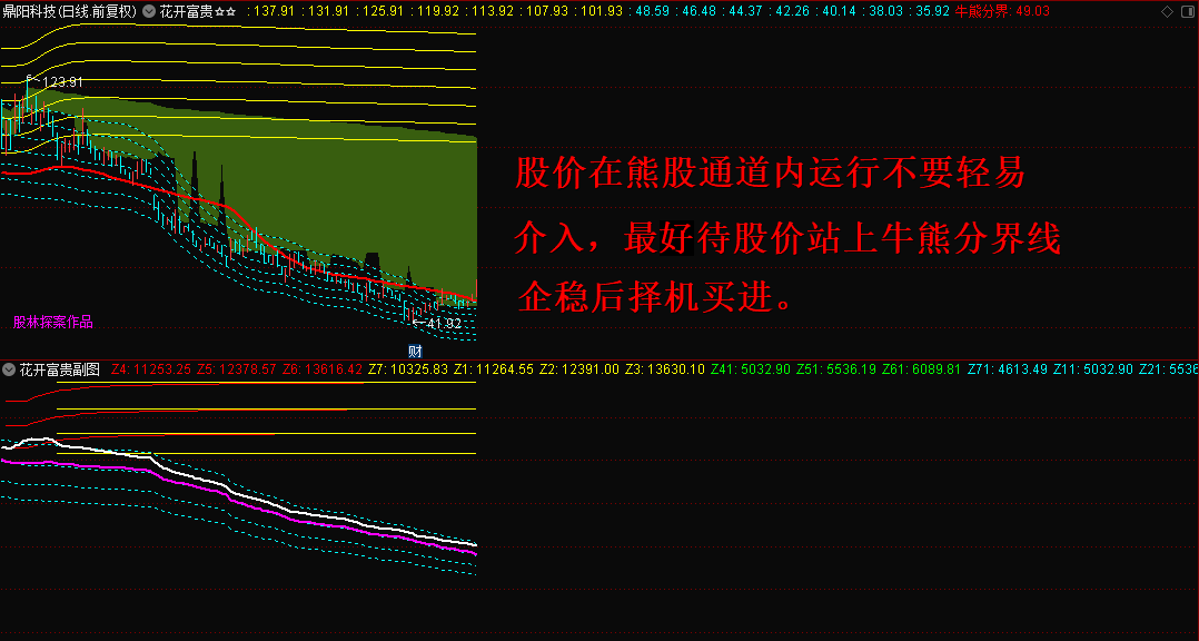 花开富贵主图指标 富贵花开 财源滚滚来 通达信 无未来 无限期 加密 贴图