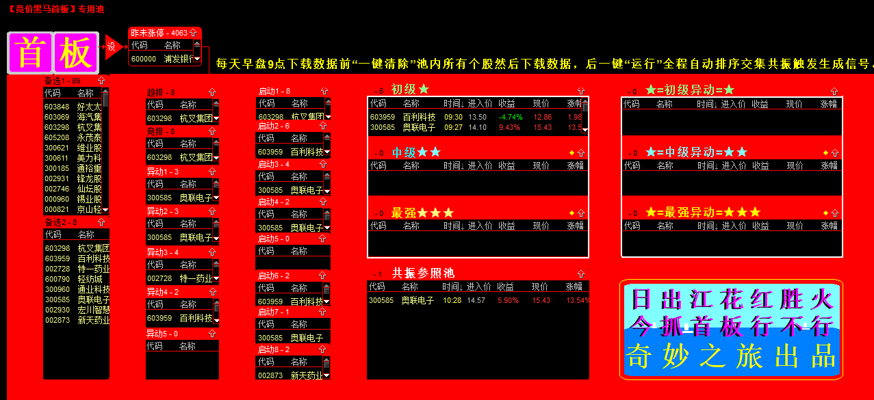 【首板选股】十年磨一剑，不追买不打板，通达信原创指标 股池 选股 贴图 源码