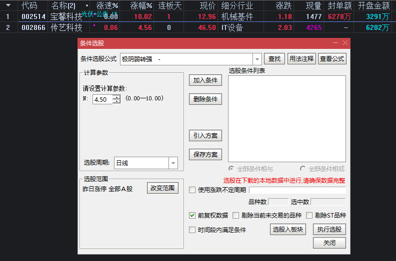 〖极阴弱转强〗副图/选股指标 能低吸不追高 出票后全天不变 通达信 源码