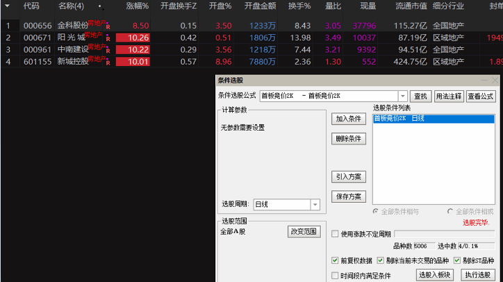 〖竞价抓首板〗(反包模型)副图/选股指标 板后断板 竞价出票全天不变 通达信 源码