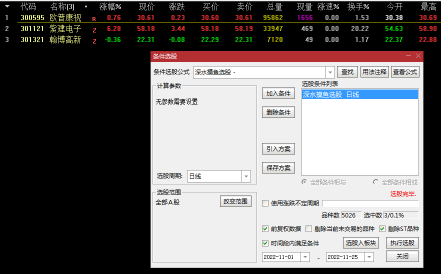 〖深水摸鱼〗副图/选股指标 当天尾盘买入 阶段抄底做波段 通达信 源码