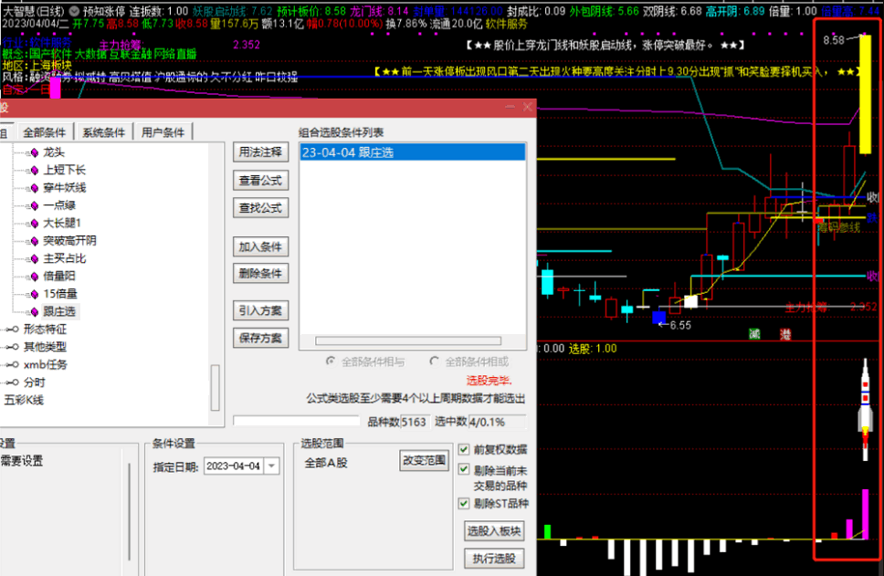 感谢〖跟庄王〗副图指标 预知明天板 帖子被评为“精华”特放出选股公式庆贺 通达信 源码