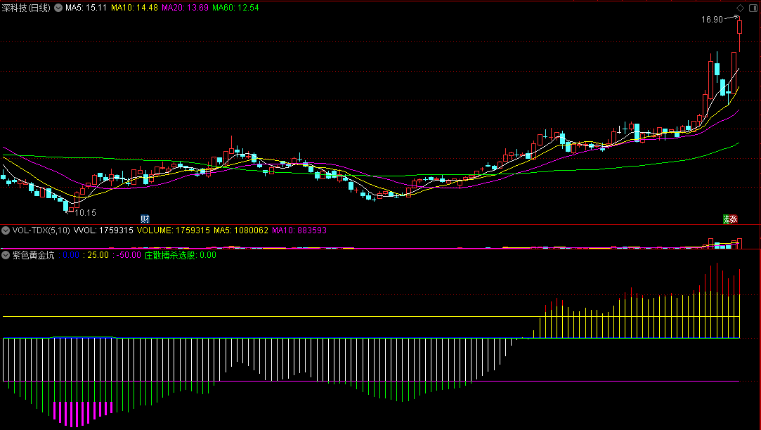 〖紫色黄金坑〗副图指标 穿透主力筹码 庄散搏杀黄金坑 通达信 源码