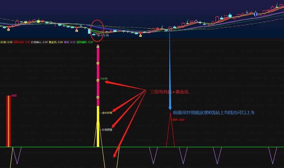 〖金牛VIP抄底〗副图指标 反转胜率很高 买到历史大底 通达信 源码