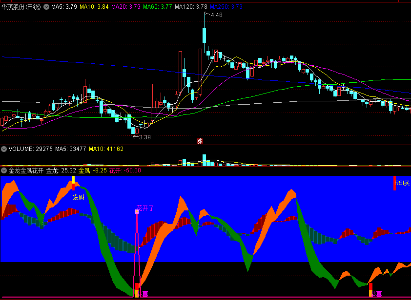 〖金龙金凤花开〗副图/选股指标 龙行凤影 双色带共振预警 通达信 源码