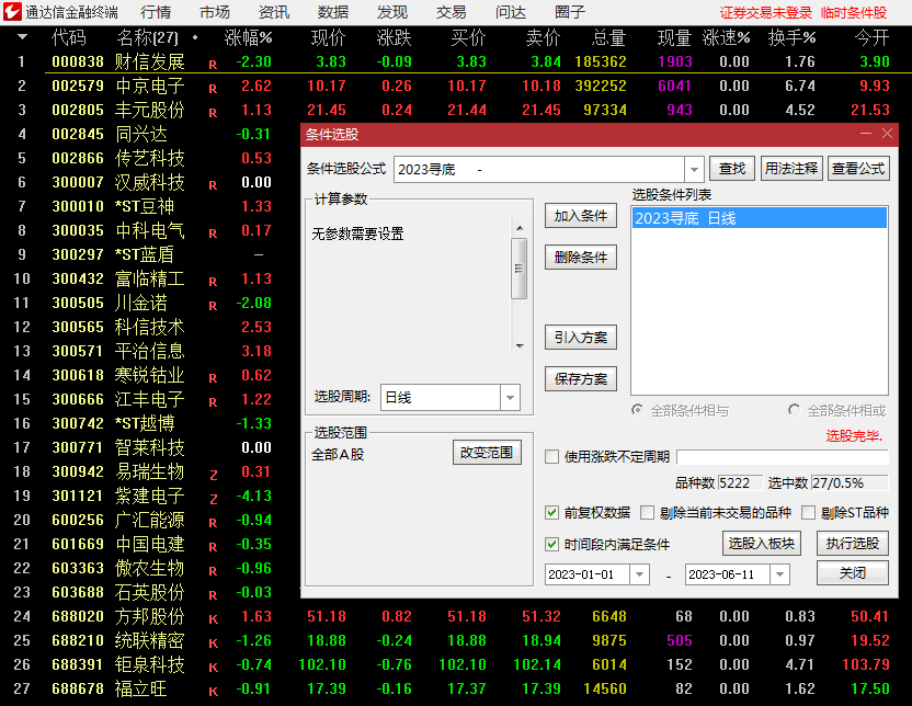 〖2023寻底〗副图/选股指标 一切从实用出发 高成功率抄底波段玩法 通达信 源码