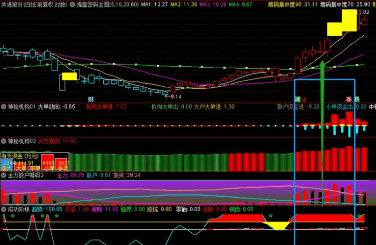 〖成功阶梯〗副图指标 神秘资金做市场龙头 跟随聪明资金吃大肉 通达信 源码