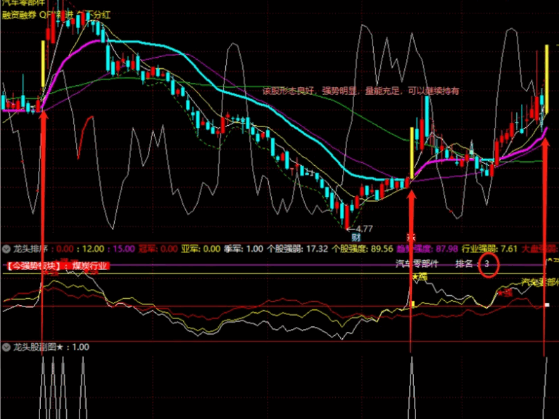 〖龙头老大〗副图/选股指标 真正抓龙头 板块个股排序 通达信 源码