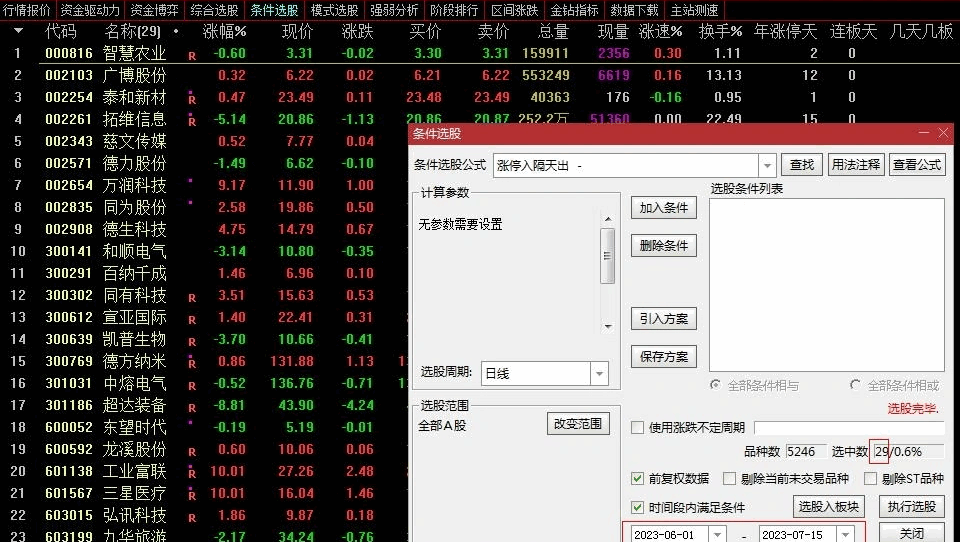 〖涨停入隔天出〗副图/选股指标 超金钻 没未来函数 可波段 出票不多的精品 通达信 源码