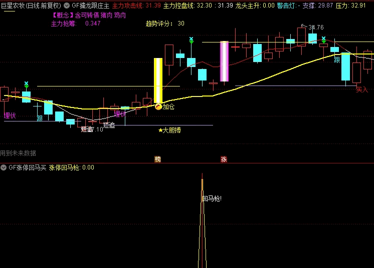 〖涨停回马阴线买〗副图/选股指标 高成功率 无未来函数 可做短线今买明卖 通达信 源码