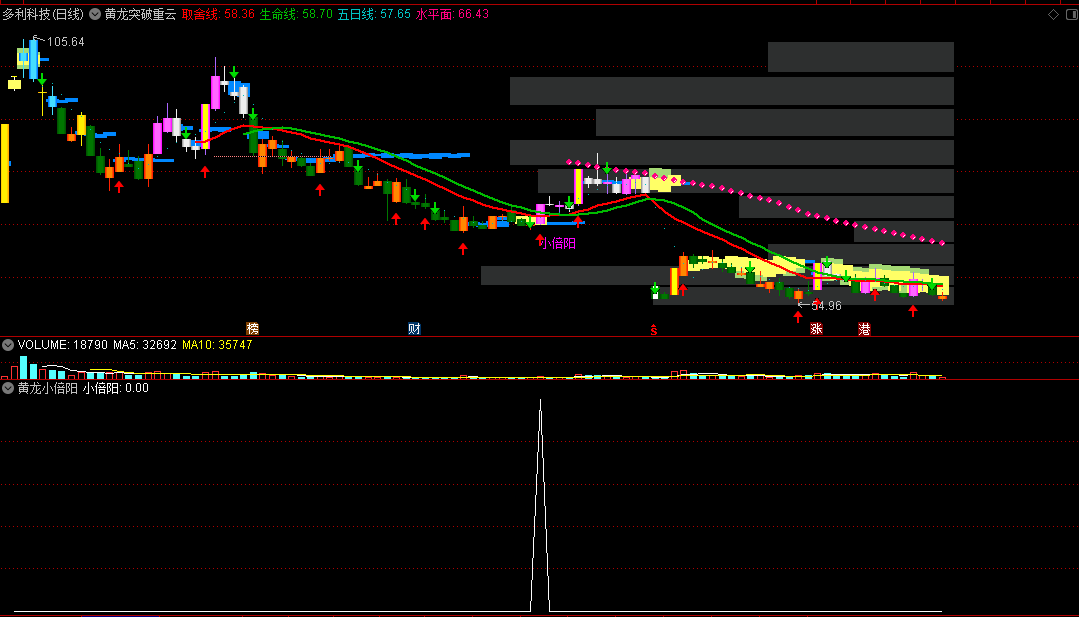 〖黄龙突破重云〗主图/副图/选股指标 筹码带+精准线 小倍阳启动点 通达信 源码