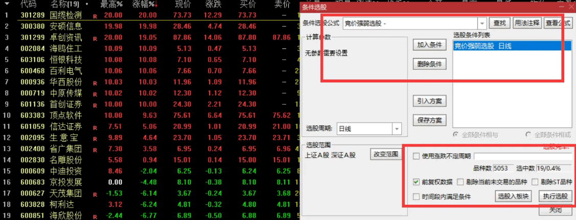 重磅竞价排序神器〖竞价强弱排序〗副图/选股指标 排序前几名全部涨停 开放源码 不加密 通达信 源码