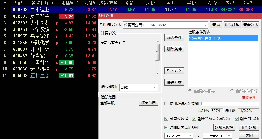 发一个留念吧〖徐哥百分百〗副图/选股指标 超短百分百 CCI朝上的大胆买 通达信 源码