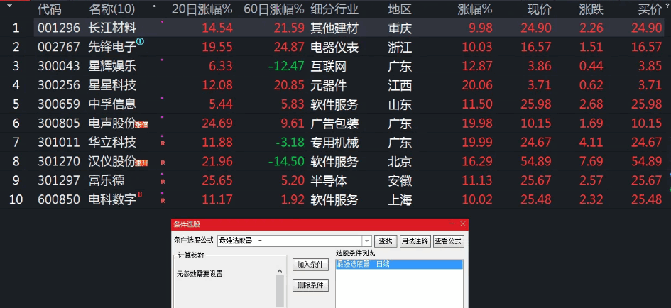 〖最强机构游资私募选股〗副图/选股指标 大牛股票就在你手中 盘中最强股票 通达信 源码