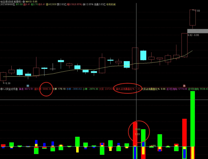 给大家分享个〖L2资金对手盘〗副图指标 很实用 可看主力资金情况 通达信 源码