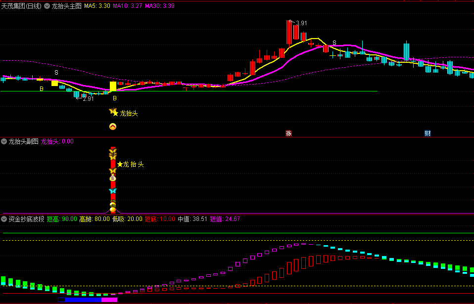 〖龙头狂飙〗主图/副图/选股套装指标 主力资金异动参与即将拉起 无未来 通达信 源码