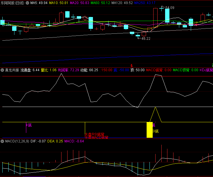〖真龙共振〗副图指标 寻龙趋势线共振 见底信号 寻找最佳买点 通达信 源码