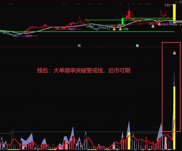 【别人收费指标】〖大单频率〗副图指标 大单突破警戒线 未来可期 划线指标 含未来函数 通达信 源码