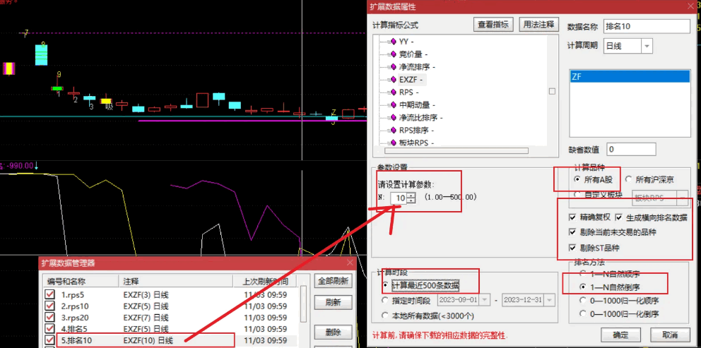 【吻雪技术指标】〖RPS排名〗优化版副图指标 个股排名副图 非加密 通达信 源码