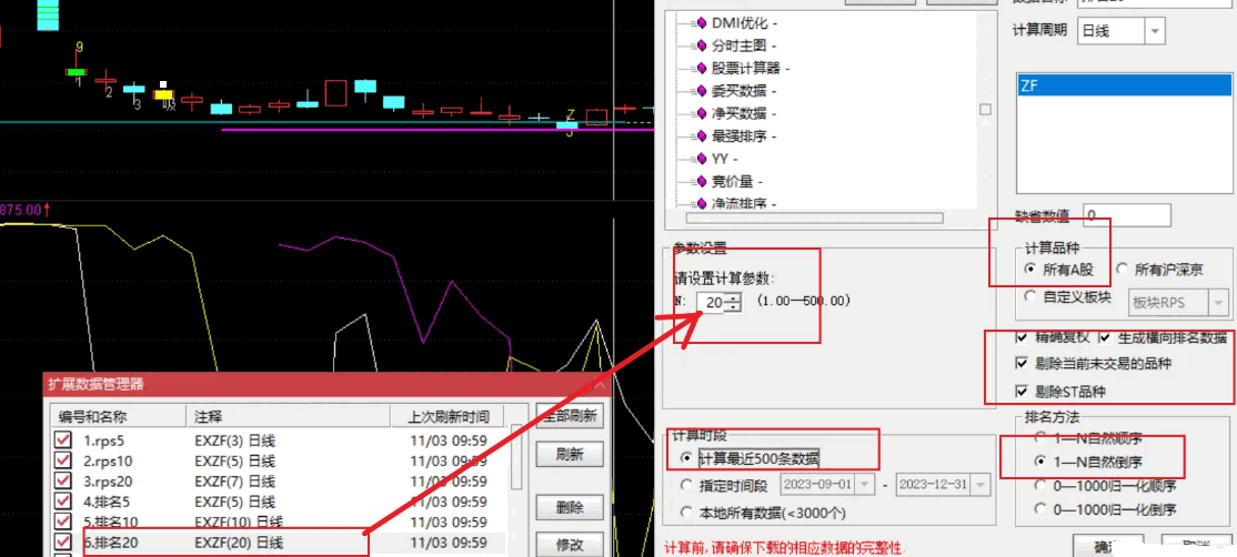 【吻雪技术指标】〖RPS排名〗优化版副图指标 个股排名副图 非加密 通达信 源码