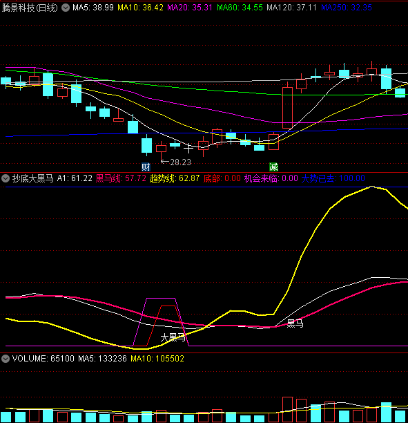〖抄底大黑马〗副图指标 在低位时出现信号潜伏 不用追高 安全系数高 通达信 源码
