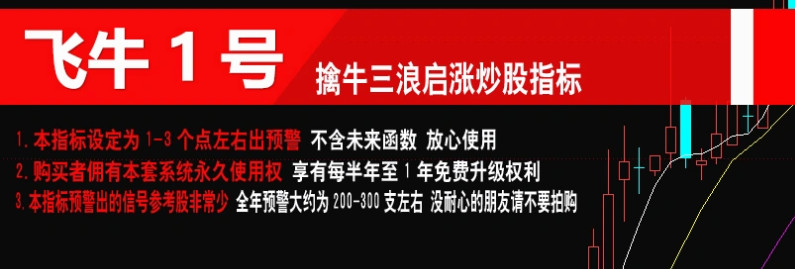 〖飞牛一号〗副图/选股指标 擒牛三浪启涨 预警信号不漂移 通达信 源码