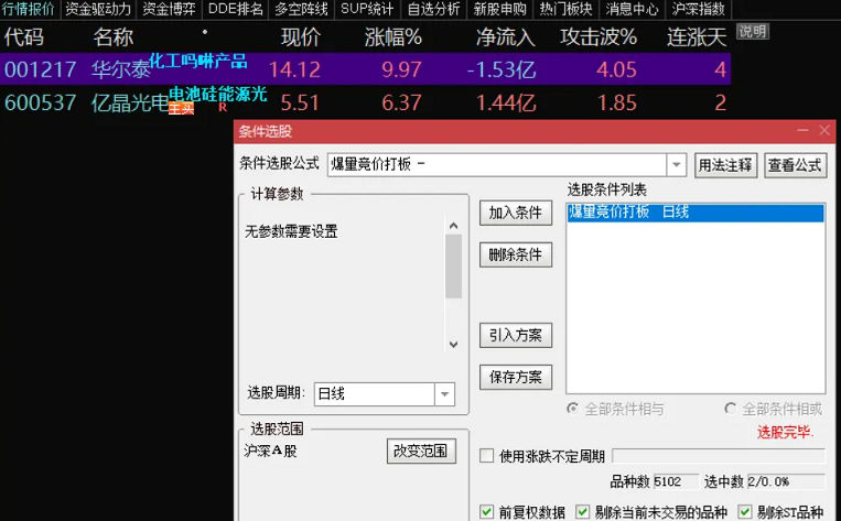 〖爆量竞价〗副图/选股指标 打板9：25-9：30 不支持回测 通达信 源码