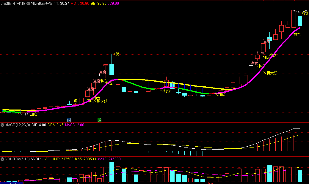 精品〖神龙战法升级版〗主图/选股指标 顶底操作更明确更清晰 无未来函数 通达信 源码