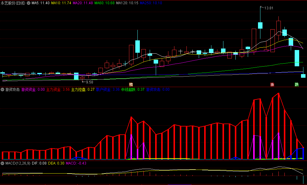 〖游资攻击〗副图/选股指标 多看少动 抓牛股 祝大家龙年发财 通达信 源码