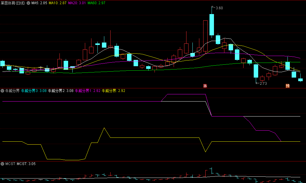 〖牛熊分界〗副图指标 公式属于大趋势型 针对区分牛熊分界设计 通达信 源码