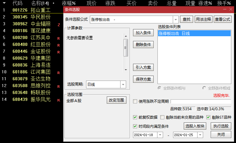 精品〖涨停板出击〗副图/选股指标 发现涨停板及时抓住续涨的个股 无未来 通达信 源码