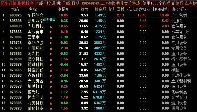 〖秀儿竞价集成版〗副图指标 秀儿竞价指标 通达信牛B竞价指标 竞价可回测 导入无版本限制 通达信 源码