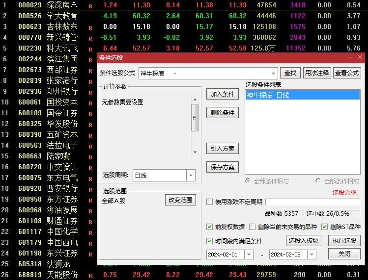 精选〖神牛探底〗副图/选股指标 信号比较少 比较准确 无未来 通达信 源码