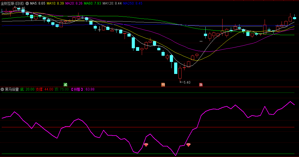 〖黑马倍量〗副图/选股指标 倍量/梯量 顶底支撑 无未来 通达信 源码