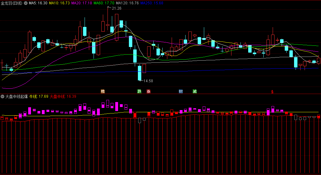 〖大盘中线起爆〗副图指标 某软价值不菲的副图之一 相似度99% 通达信 源码