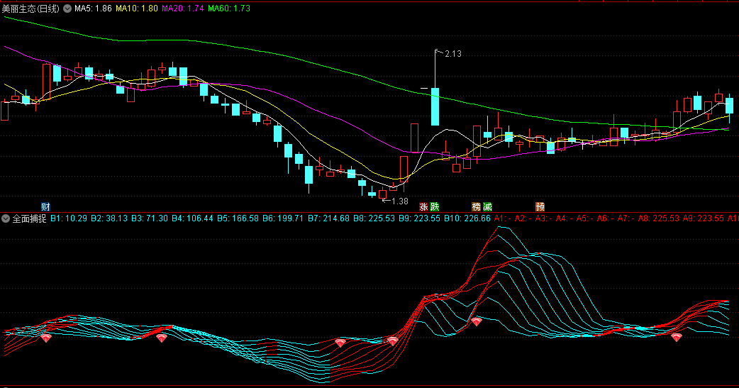 全面捕捉副图/选股指标，通过复杂的线条交织，形成类似渔网的视觉效果，全面把握市场动态！