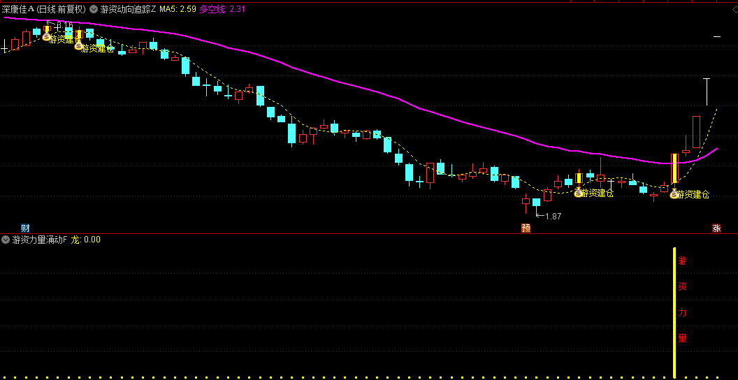 【游资动向追踪】主图+【游资力量涌动】副图/选股指标，专为捕捉强势股与短线连板设计，精准狙击20cm连板龙头股！