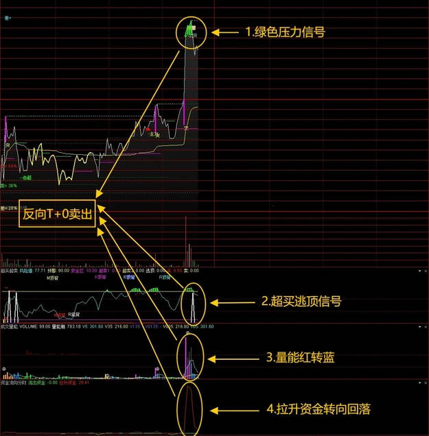 精选〖四指标共振T+0〗主图/副图/分时指标，包含指标说明/操作方法/实盘贴图 胜率极高！