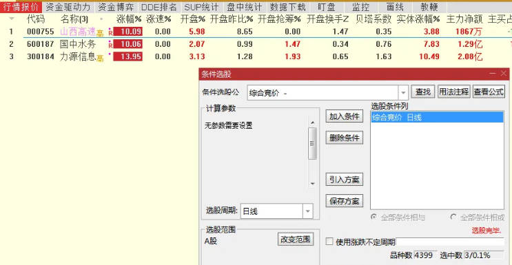 【综合竞价】副图/选股指标，根据网上金甲思路修改而成，普通加密已经解除，源码！