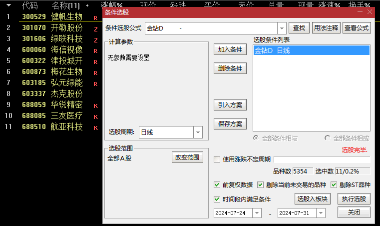 非常之简单的【金钻D】副图/选股公式 选股少而精 值得收藏下载 通达信 源码