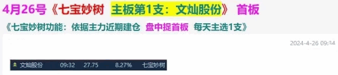 【2024七宝妙树】主图/副图/选股指标，实战原创思路捉首板，每天1支，不打板，进入AI时代新生游资利器！ 